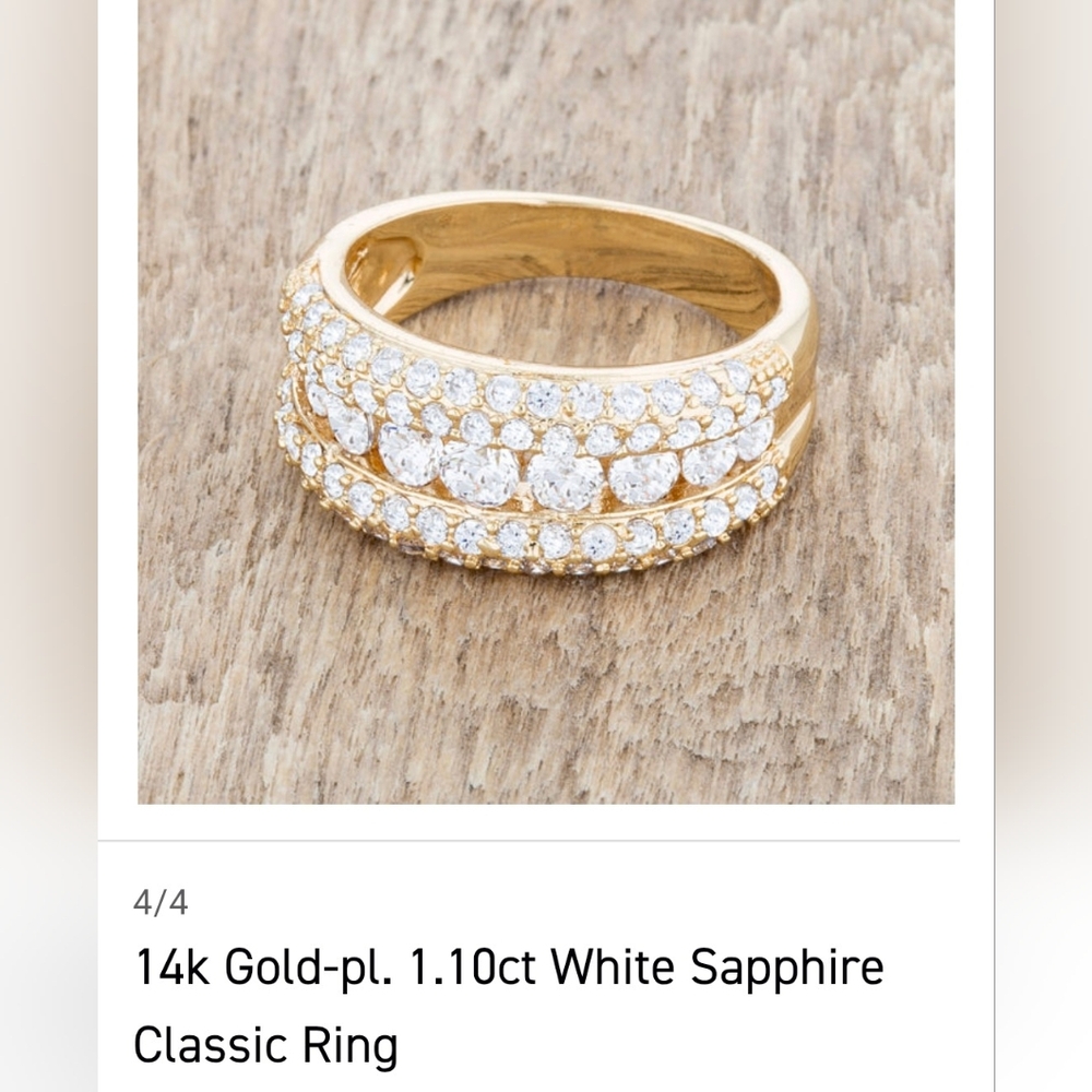 Gold and White Sapphire Ring